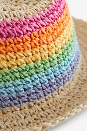 Little Bird by Jools Oliver Multi Rainbow Straw Hat - Image 6 of 6