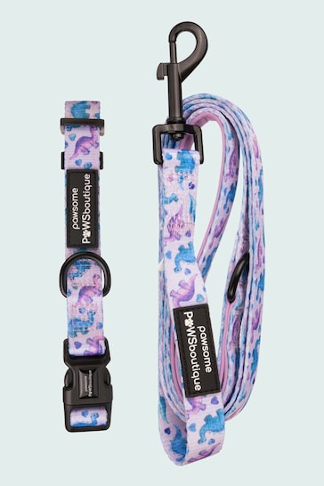 Pawsome Paws Boutique Purple Dog Collar And Lead Set