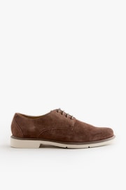 Brown Suede Derby Shoes - Image 3 of 6