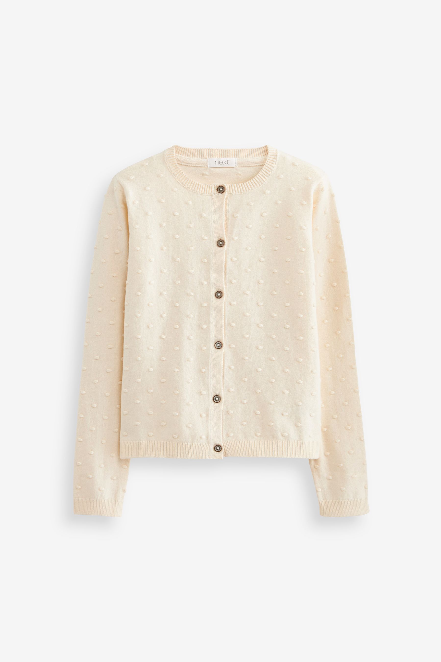 White bobble cardigan sales