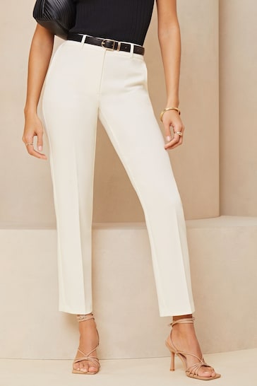 Lipsy White Tailored Tapered Smart Trousers