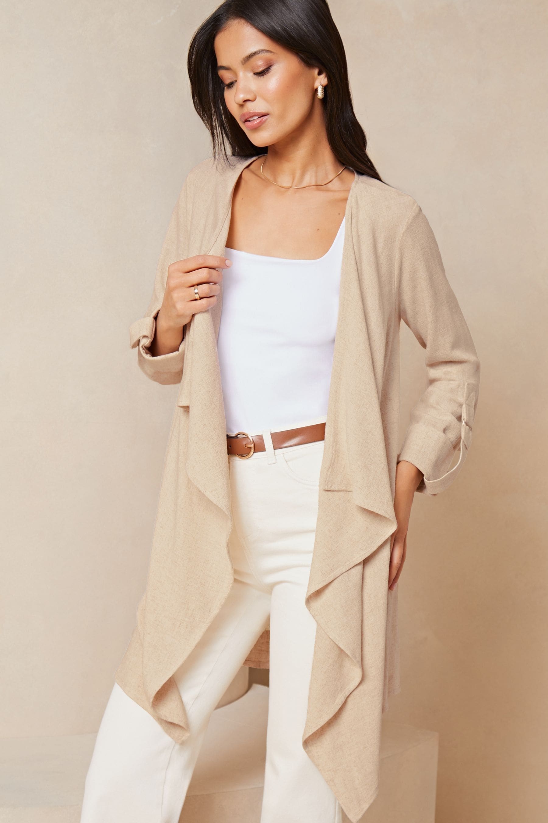 Buy Lipsy Cream Waterfall Cardigan from Next Luxembourg