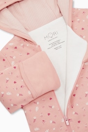 Mori Organic Floral Pink Zip Up Pramsuit - Image 3 of 3