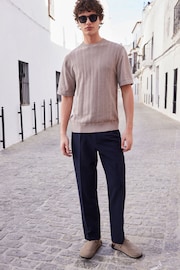 Navy Seersucker Suit: Trousers - Image 1 of 8