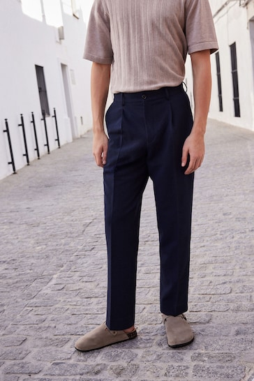 Navy Seersucker Suit: Trousers