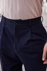 Navy Seersucker Suit: Trousers - Image 4 of 8