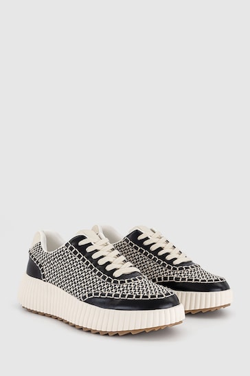Office Black Contrast Stitch Trainers