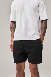 Black Athleisure Shorts - Image 1 of 11