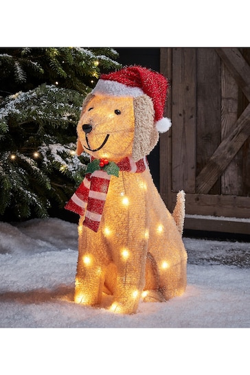 Lights4fun Brown Labrador Outdoor Christmas Figure