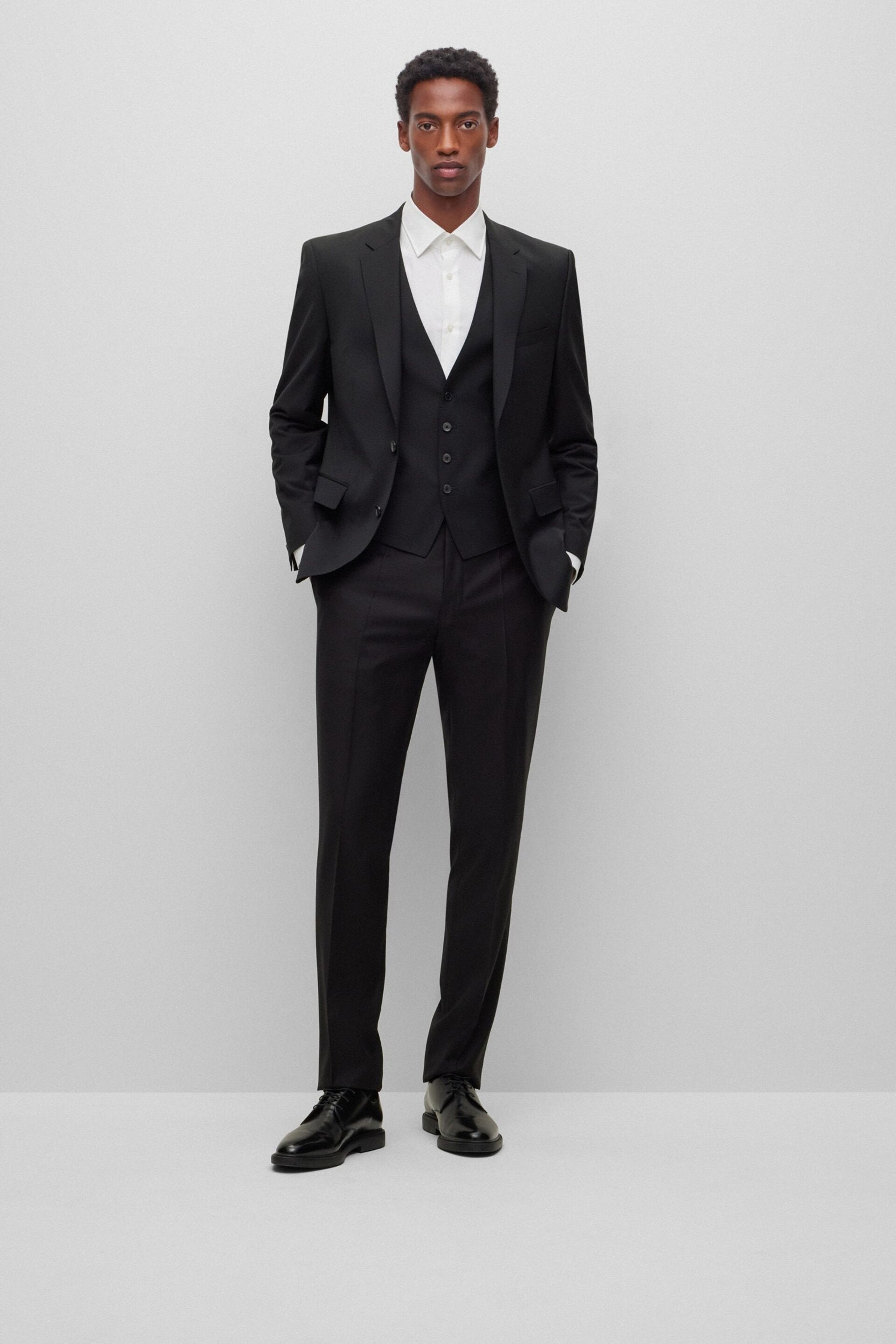 BOSS Black Slim Fit Wool Blend Waistcoat - Image 3 of 5
