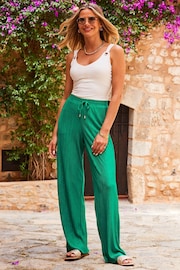 Pleated Wide Leg Trousers - Image 4 of 5