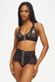 Ann Summers Black Exuberant Lace & Mesh Bra & Knickers Set - Image 1 of 5