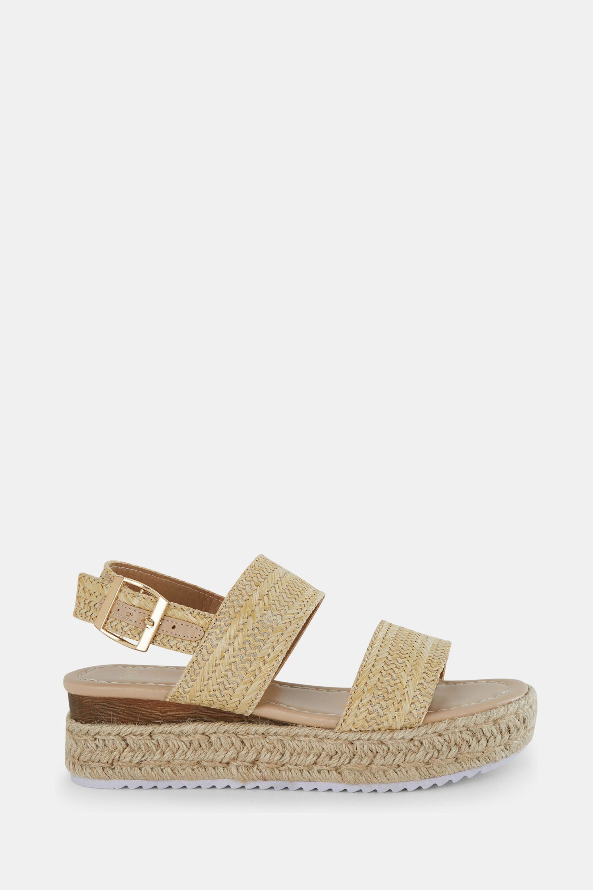 Novo Natural Regular Fit Sadie Espadrille Double Strap Sandals - Image 2 of 6