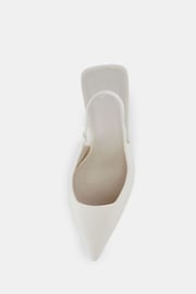 Novo White Regular Fit Zafu Slingback Court Shoes - Image 5 of 6