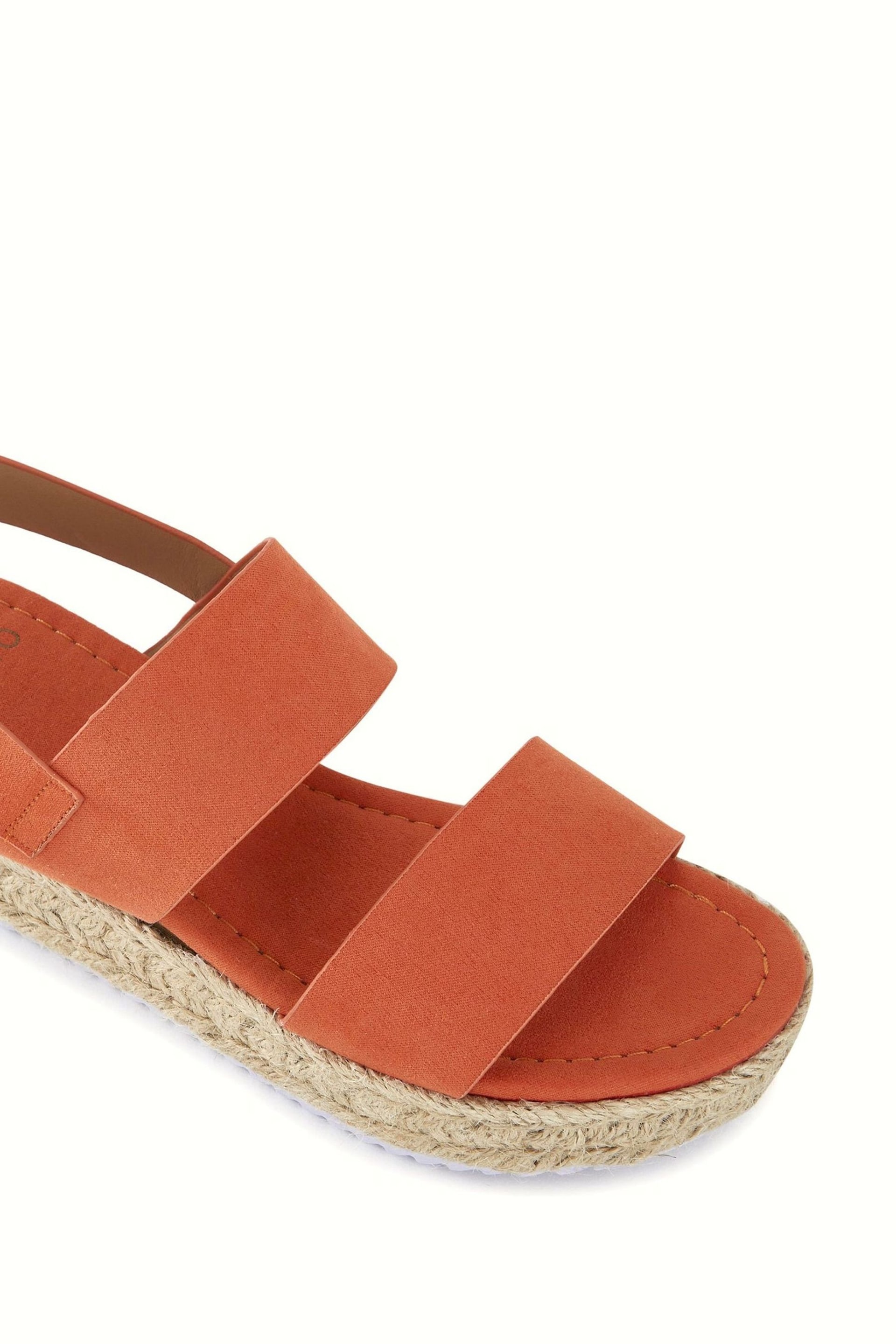 Novo Orange Wide Fit Sadie Espadrille Double Strap Sandals - Image 4 of 6