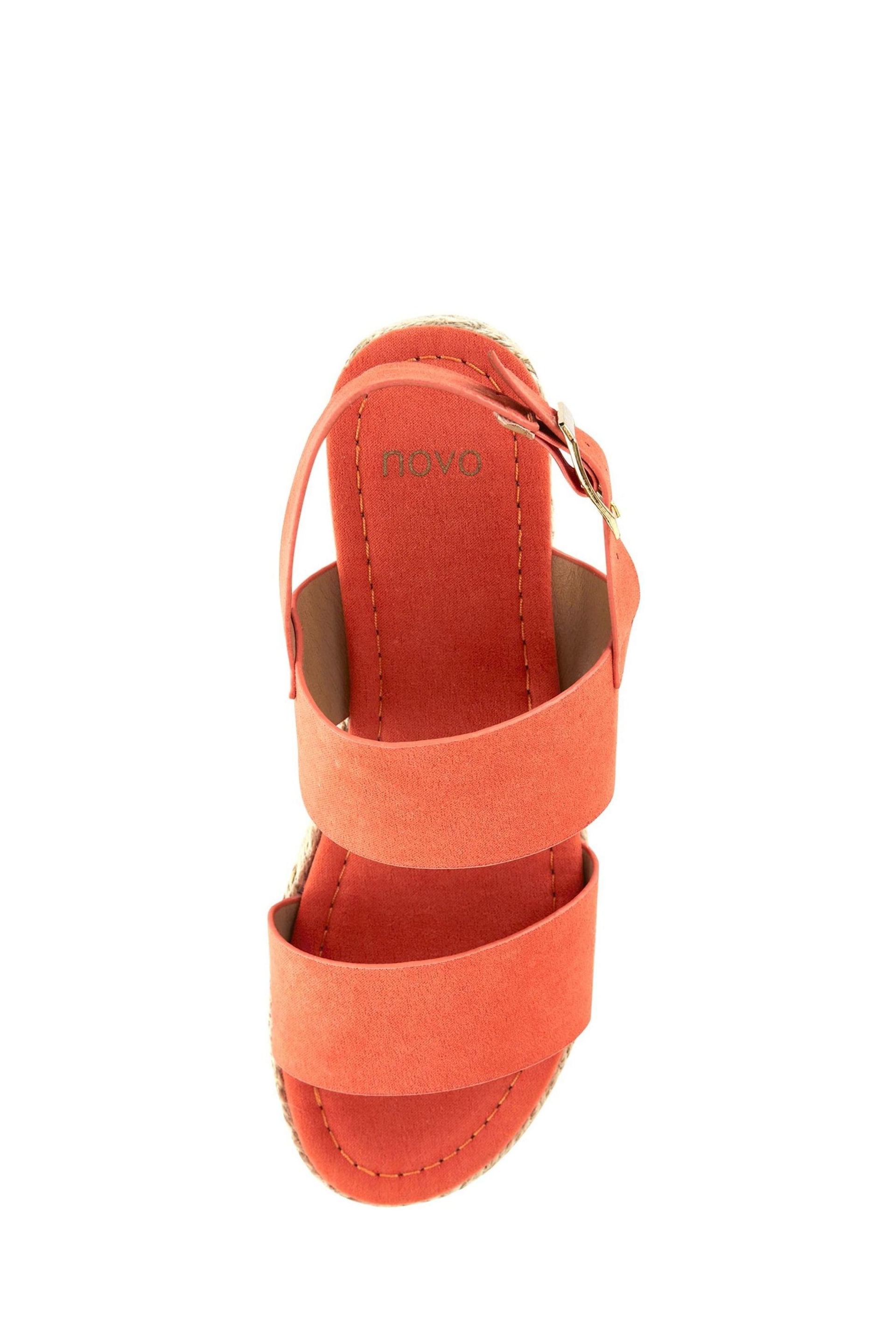 Novo Orange Wide Fit Sadie Espadrille Double Strap Sandals - Image 5 of 6