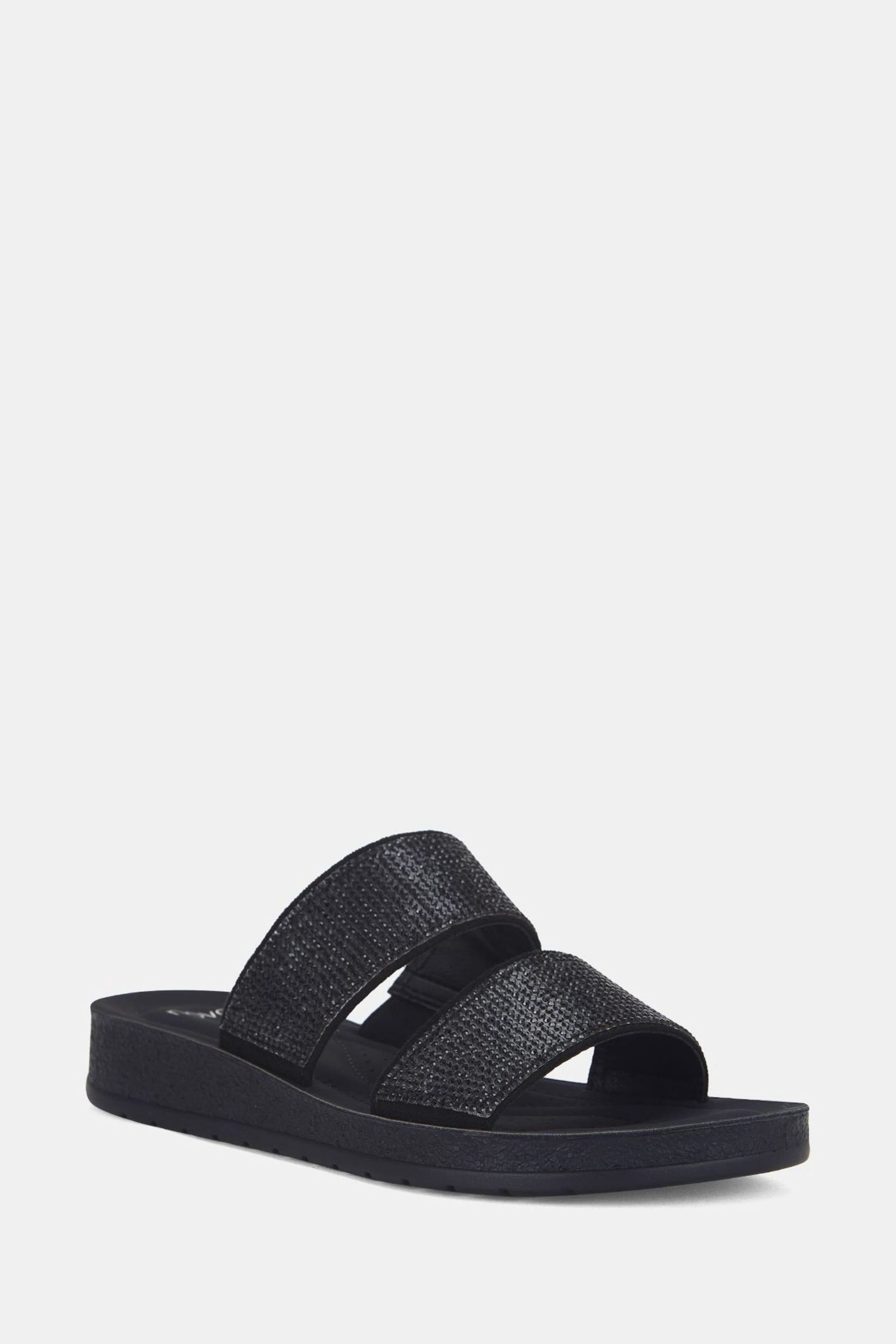 Novo Black Samara Diamante Mule Sandals - Image 3 of 4