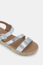 Novo Silver Wide Fit SIMBA Espadrille Strappy Sandals - Image 4 of 6