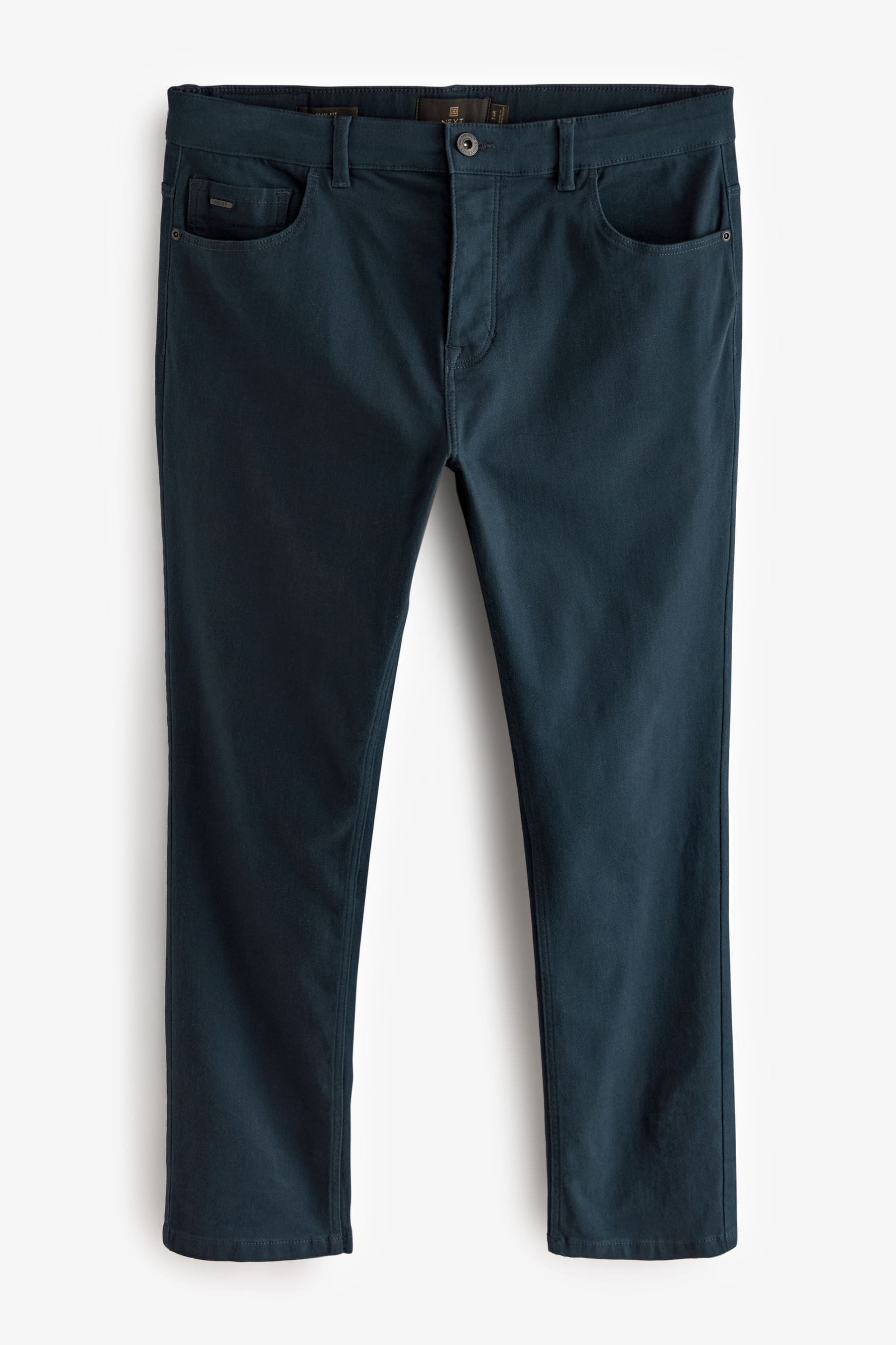 Buy Blue Dark Slim Fit Soft Touch 5 Pocket Jean Style Trousers from the Next UK online shop