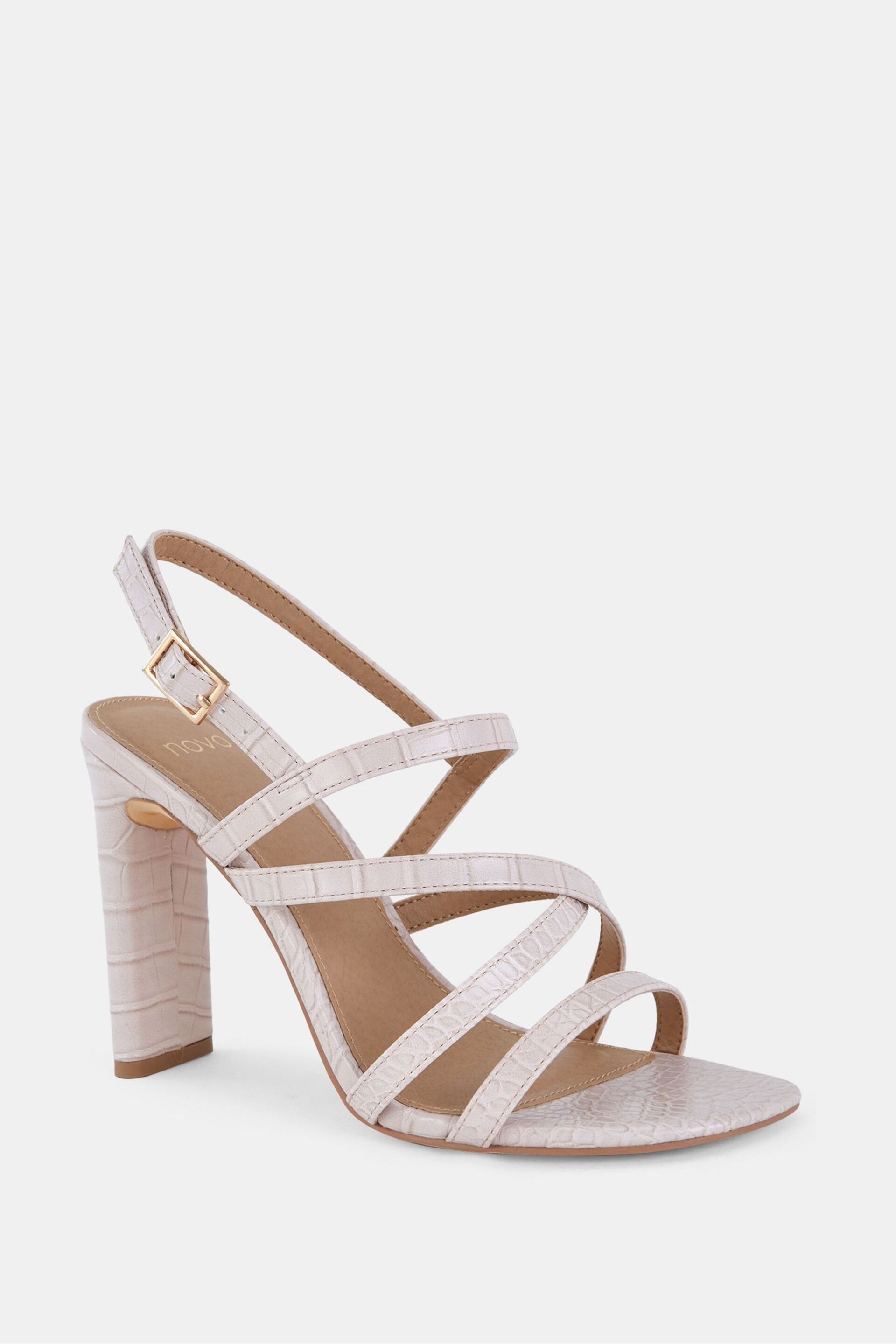 Novo Nude Regular Fit Mimosa Strappy Block Heels - Image 3 of 6