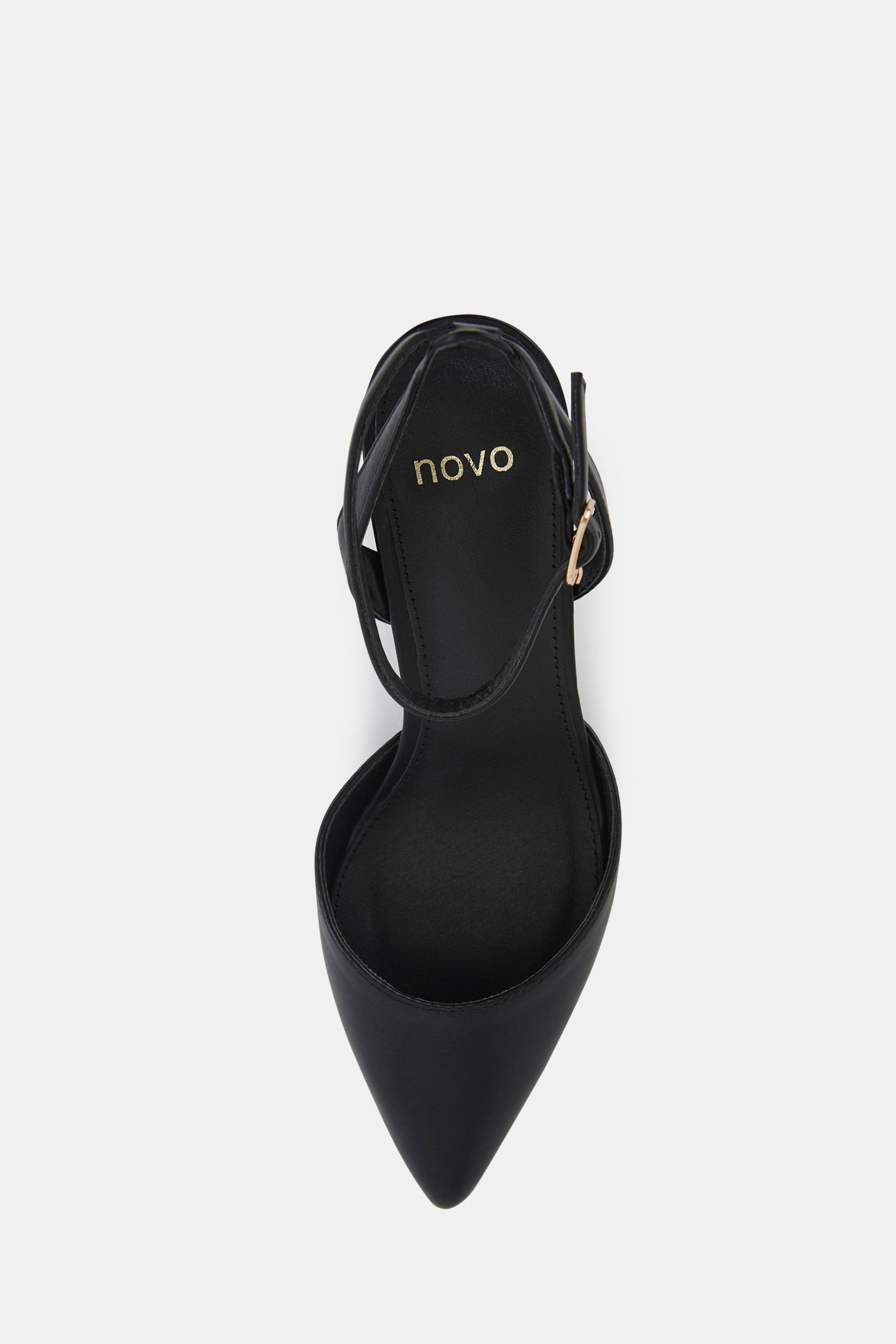 Black ankle strap heels wide width online