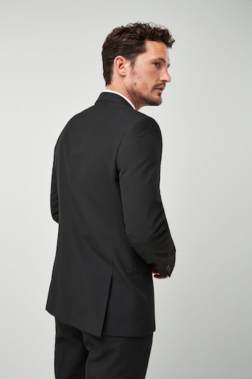 Black Regular Fit Two Button Suit Jacket