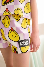 Purple/White Smiley License Short Pyjamas (3-16yrs) - Image 4 of 7