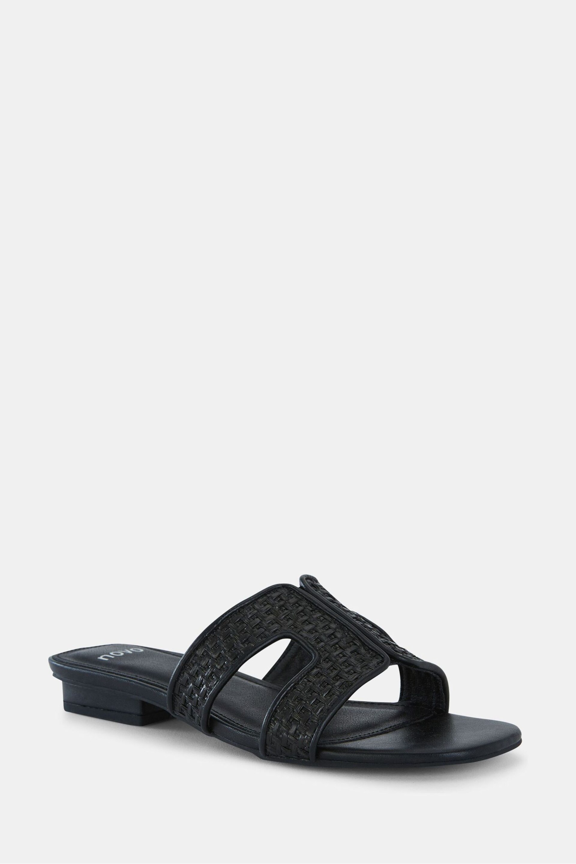 Novo Black Raspberry Woven Cut Out Sandals - Image 3 of 6