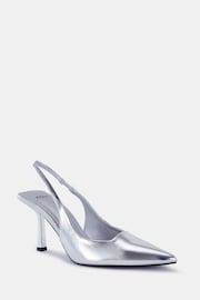 Novo Silver Regular Fit Zafu Slingback Court Shoes - Image 4 of 6