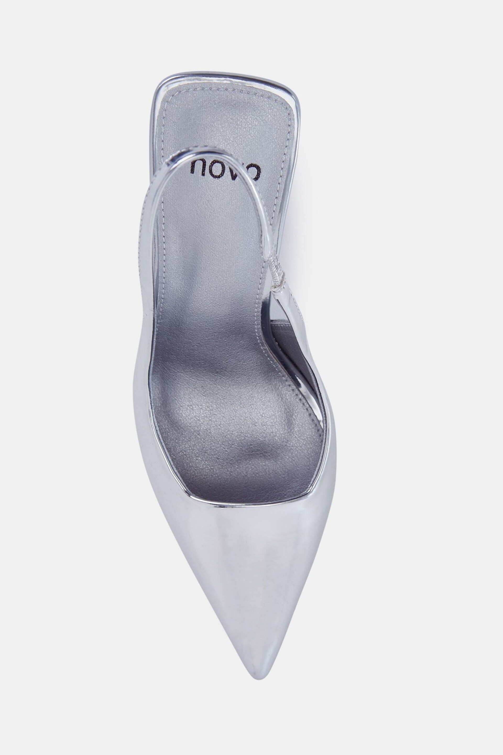 Novo Silver Regular Fit Zafu Slingback Court Shoes - Image 6 of 6