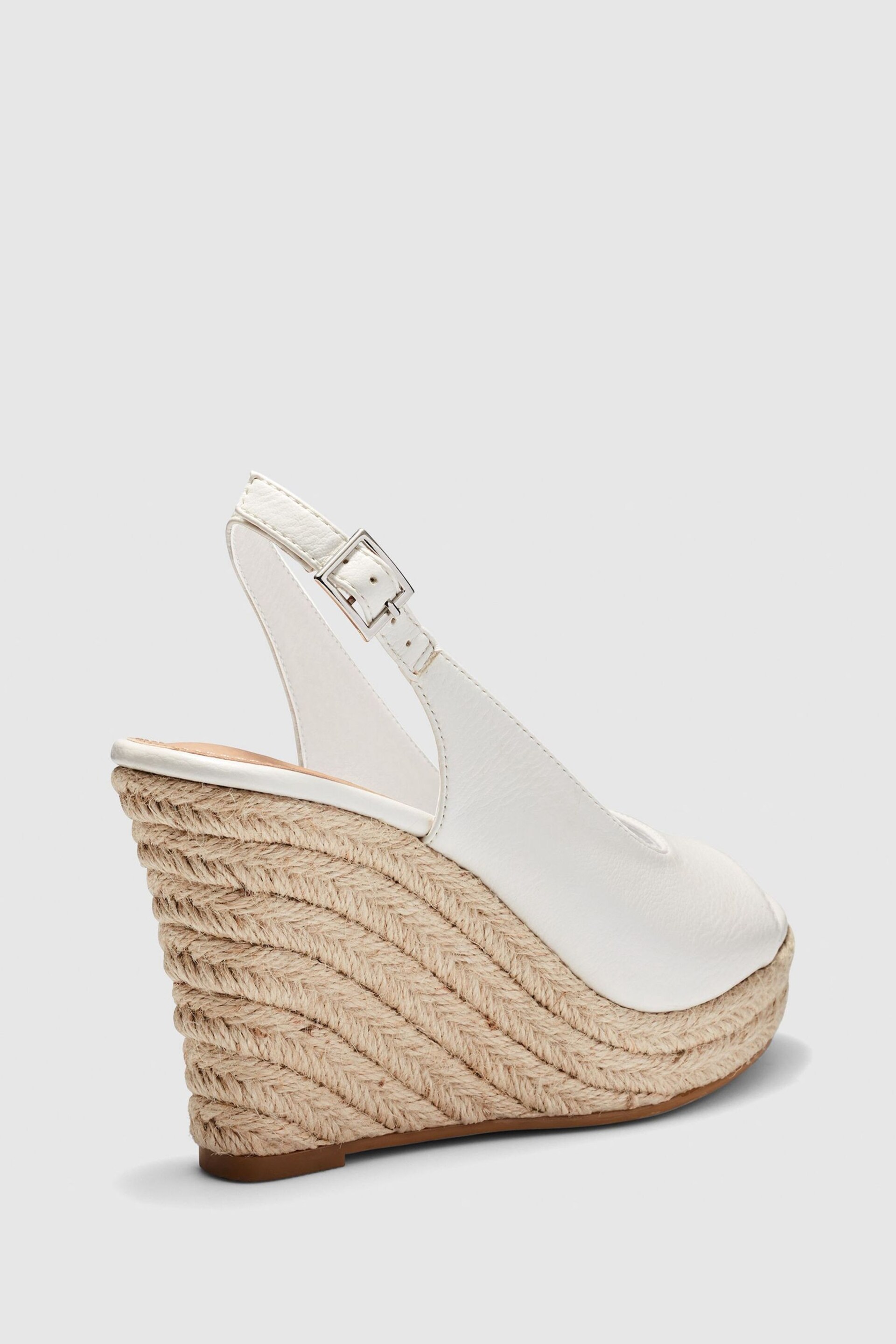 Novo White Regular Fit Ocean Slingback Espadrille Wedge - Image 4 of 4