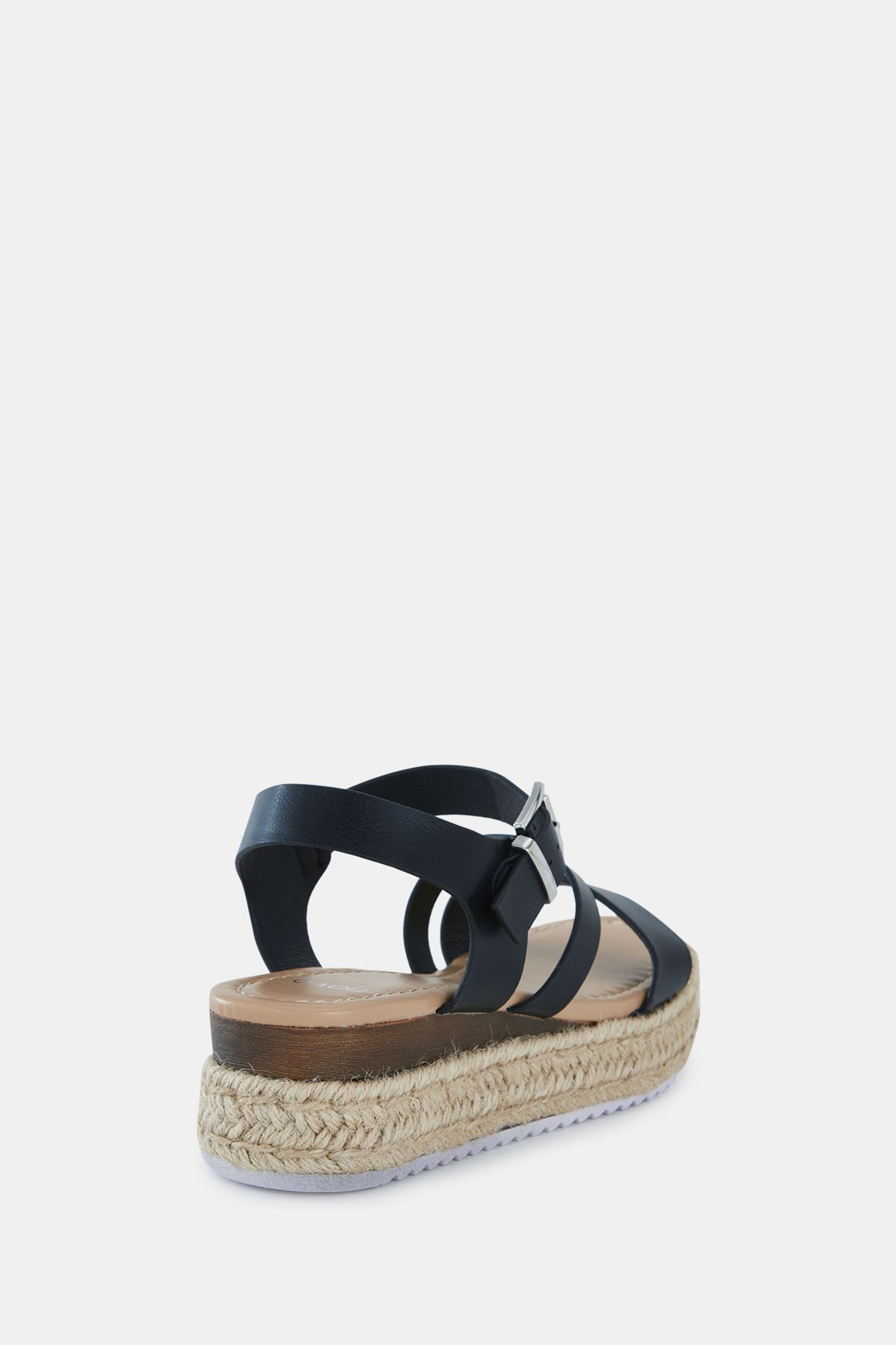 Novo Black Regular Fit SIMBA Espadrille Strappy Sandals - Image 4 of 6