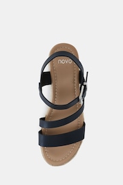 Novo Black Regular Fit SIMBA Espadrille Strappy Sandals - Image 5 of 6