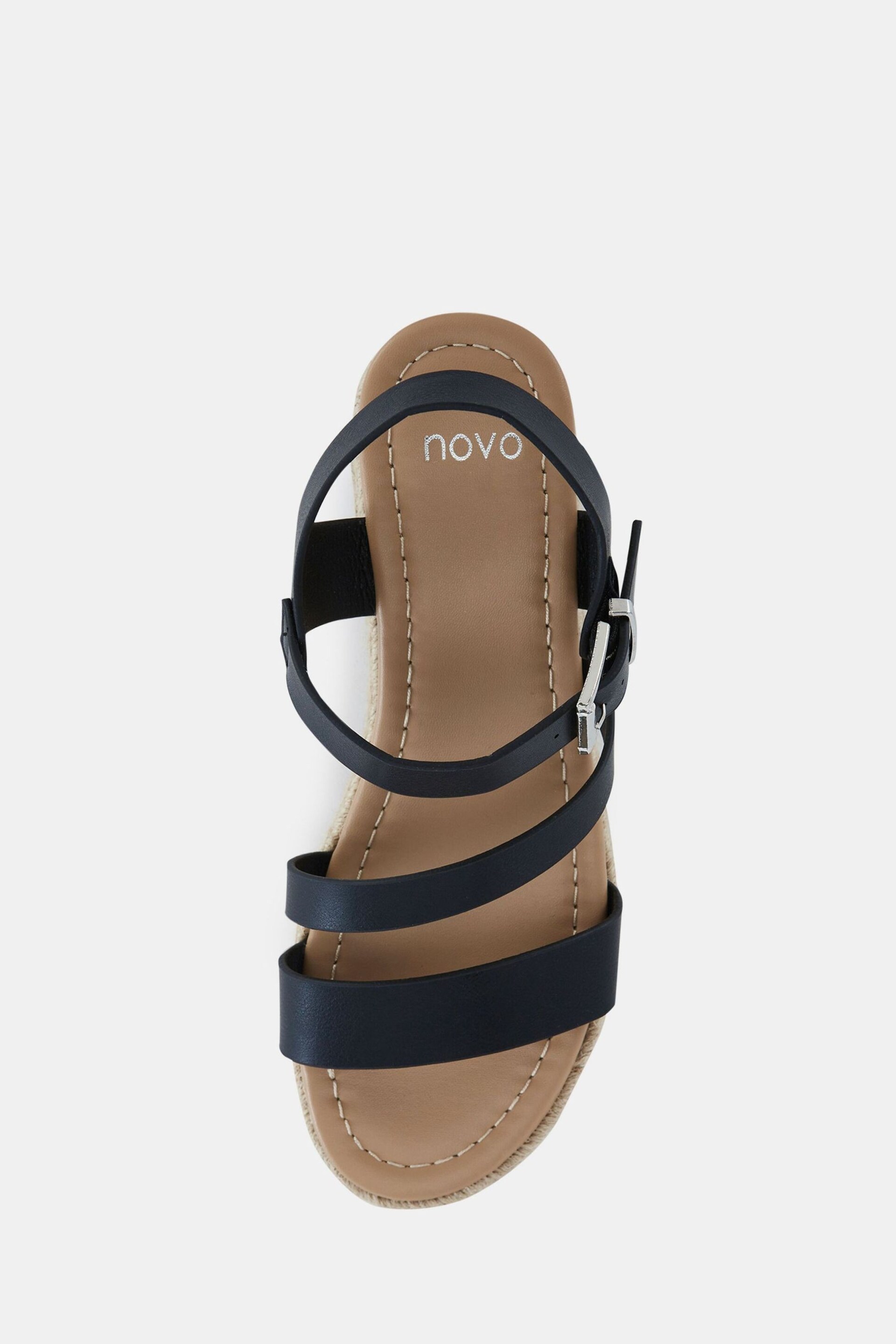 Novo Black Regular Fit SIMBA Espadrille Strappy Sandals - Image 5 of 6