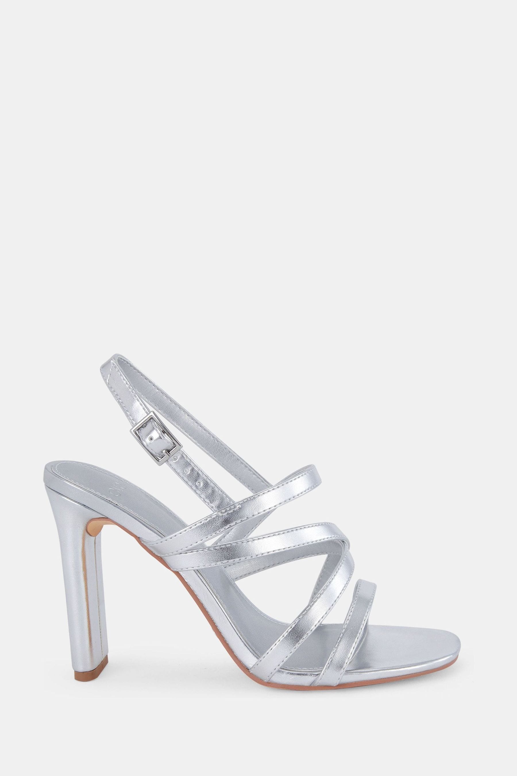 Buy Novo Silver Wide Fit Mimosa Strappy Block Heels from Next Luxembourg