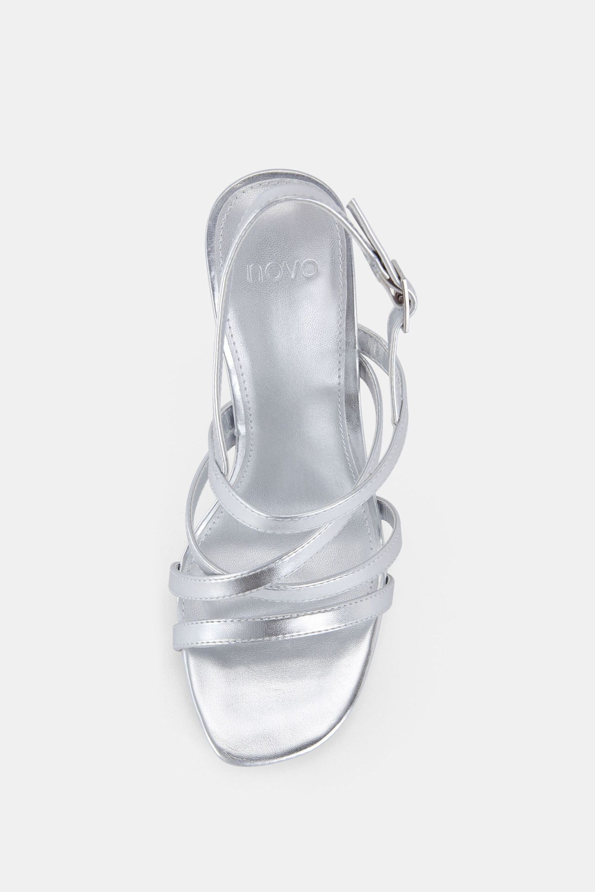 Novo Silver Wide Fit Mimosa Strappy Block Heels - Image 5 of 6