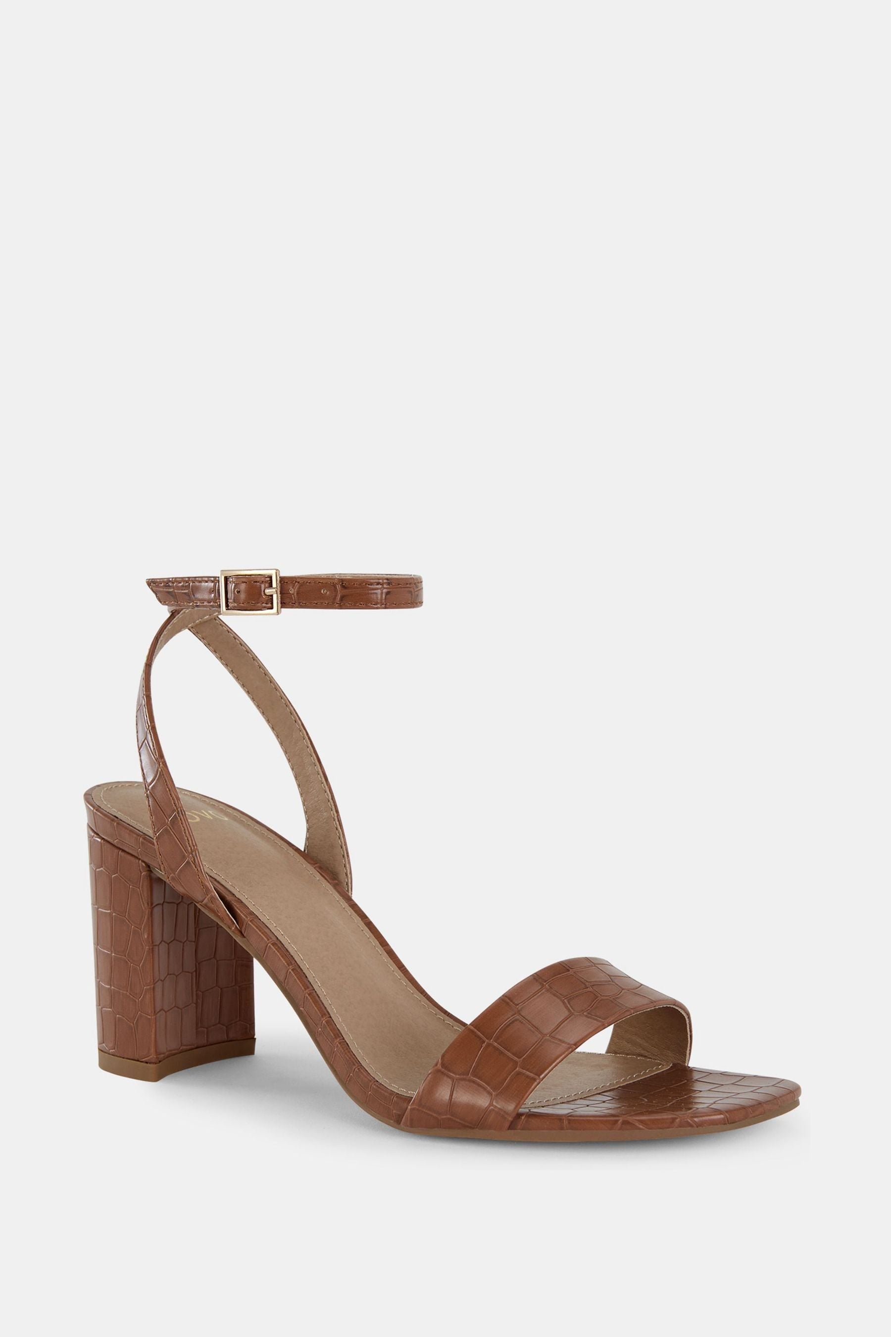 Brown wide fit heels clearance