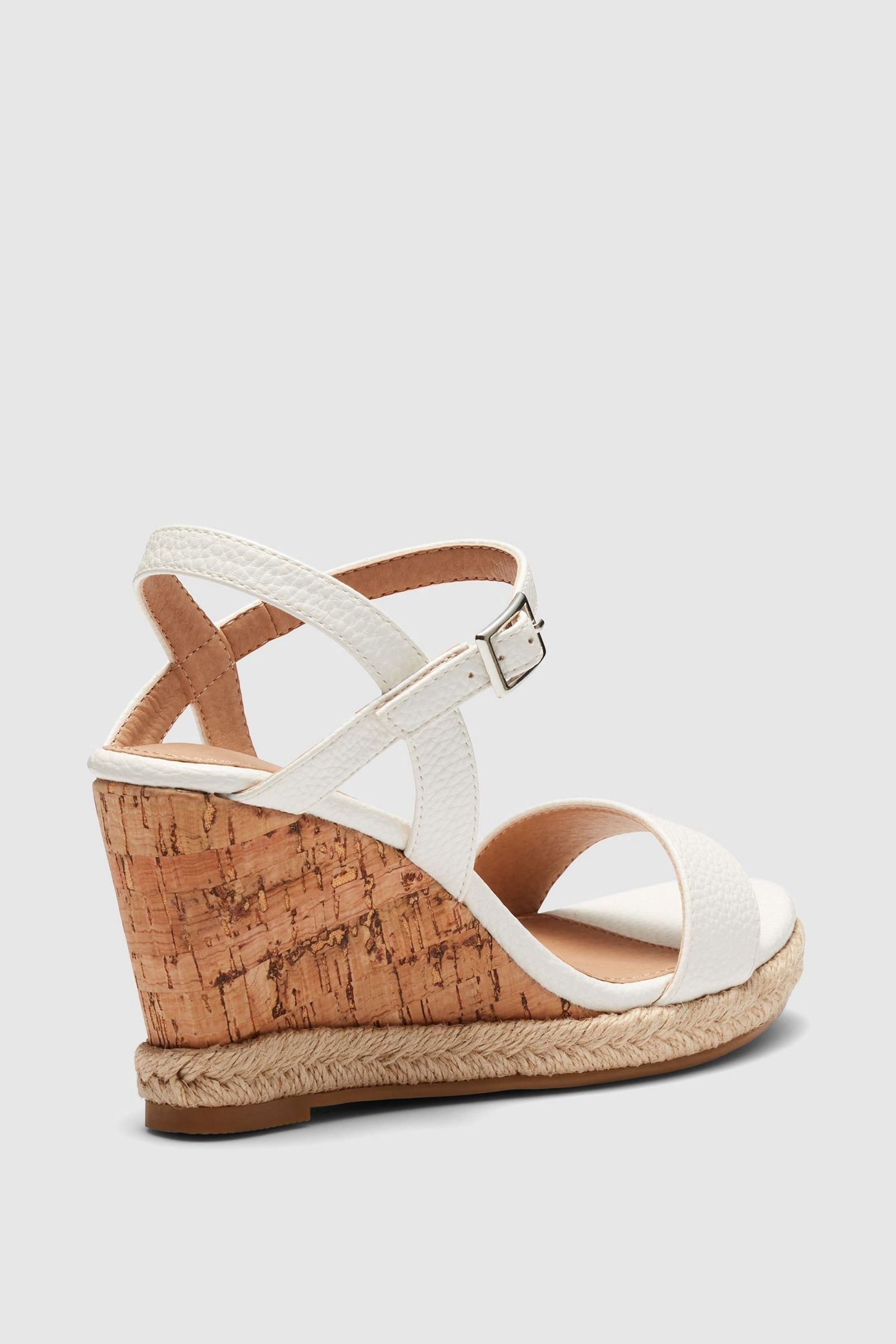 Novo White Regular Fit Booma Cork Wedge Sandals 8 EU 42 Womens