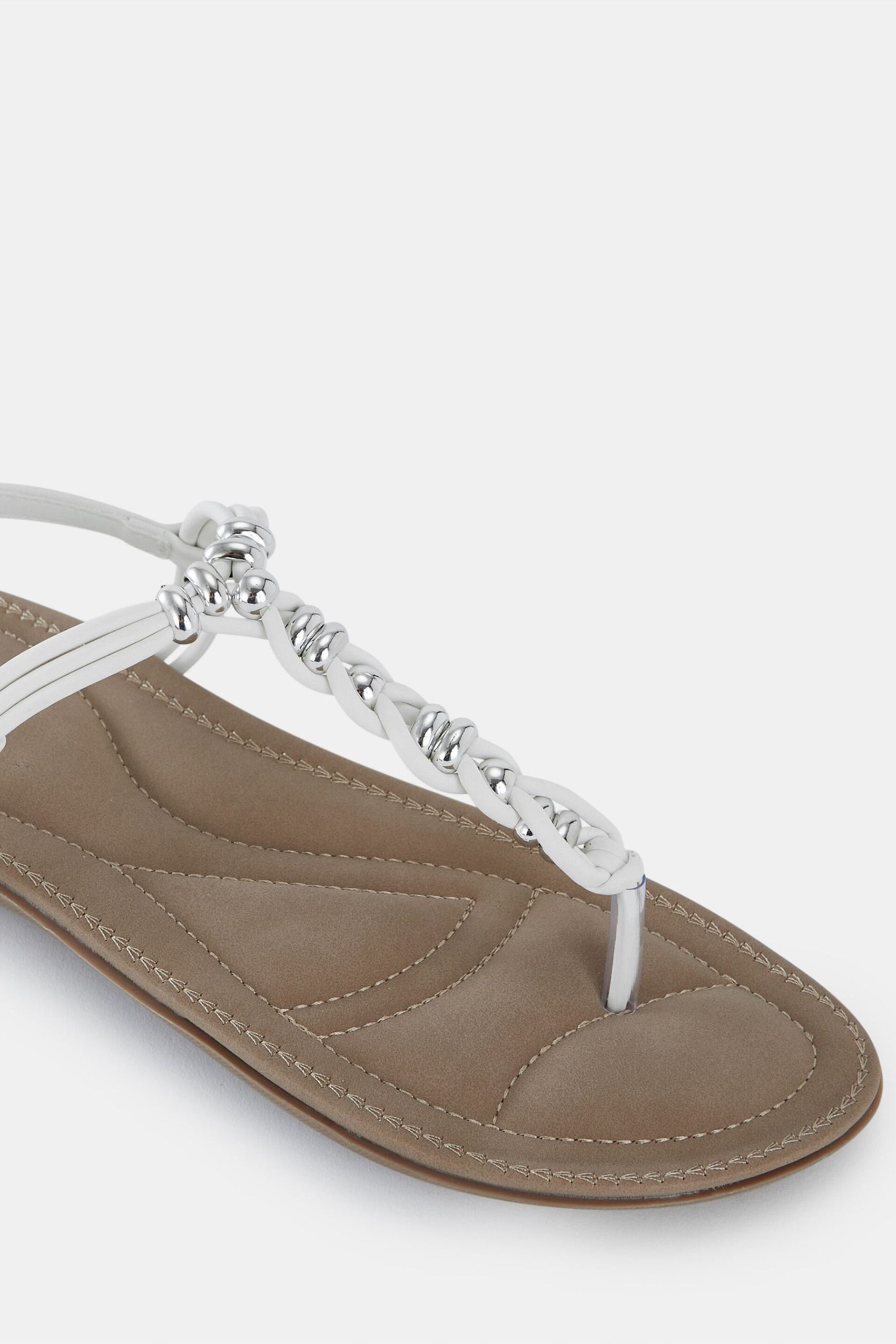 Novo White Tara Toe Post Bead Sandals - Image 4 of 6