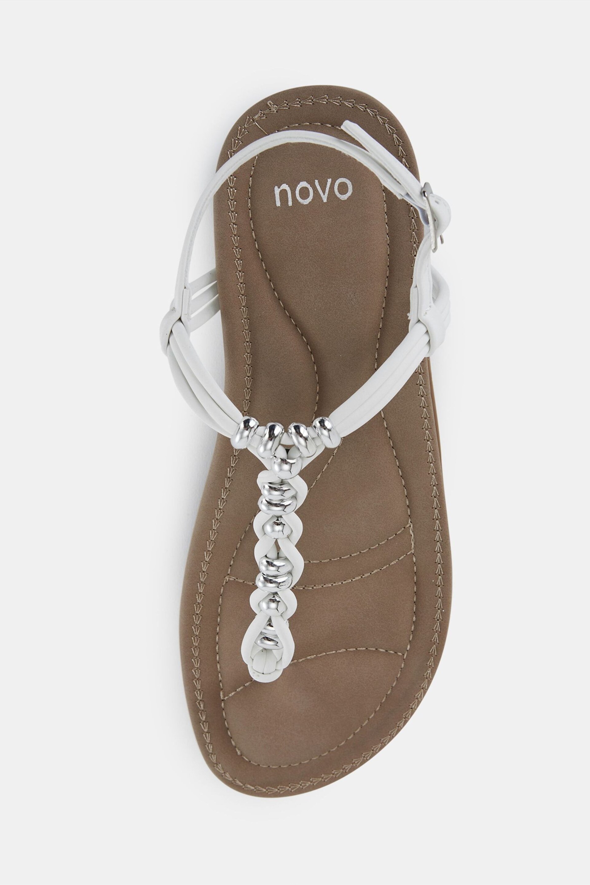 Novo White Tara Toe Post Bead Sandals - Image 5 of 6