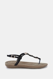 Novo Black Tara Toe Post Bead Sandals - Image 3 of 6