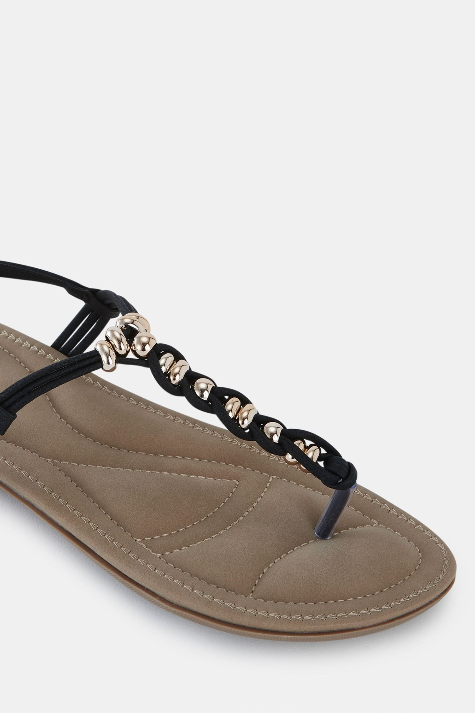 Novo Black Tara Toe Post Bead Sandals - Image 4 of 6