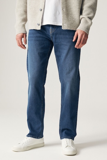 Blue Straight Classic Stretch Jeans