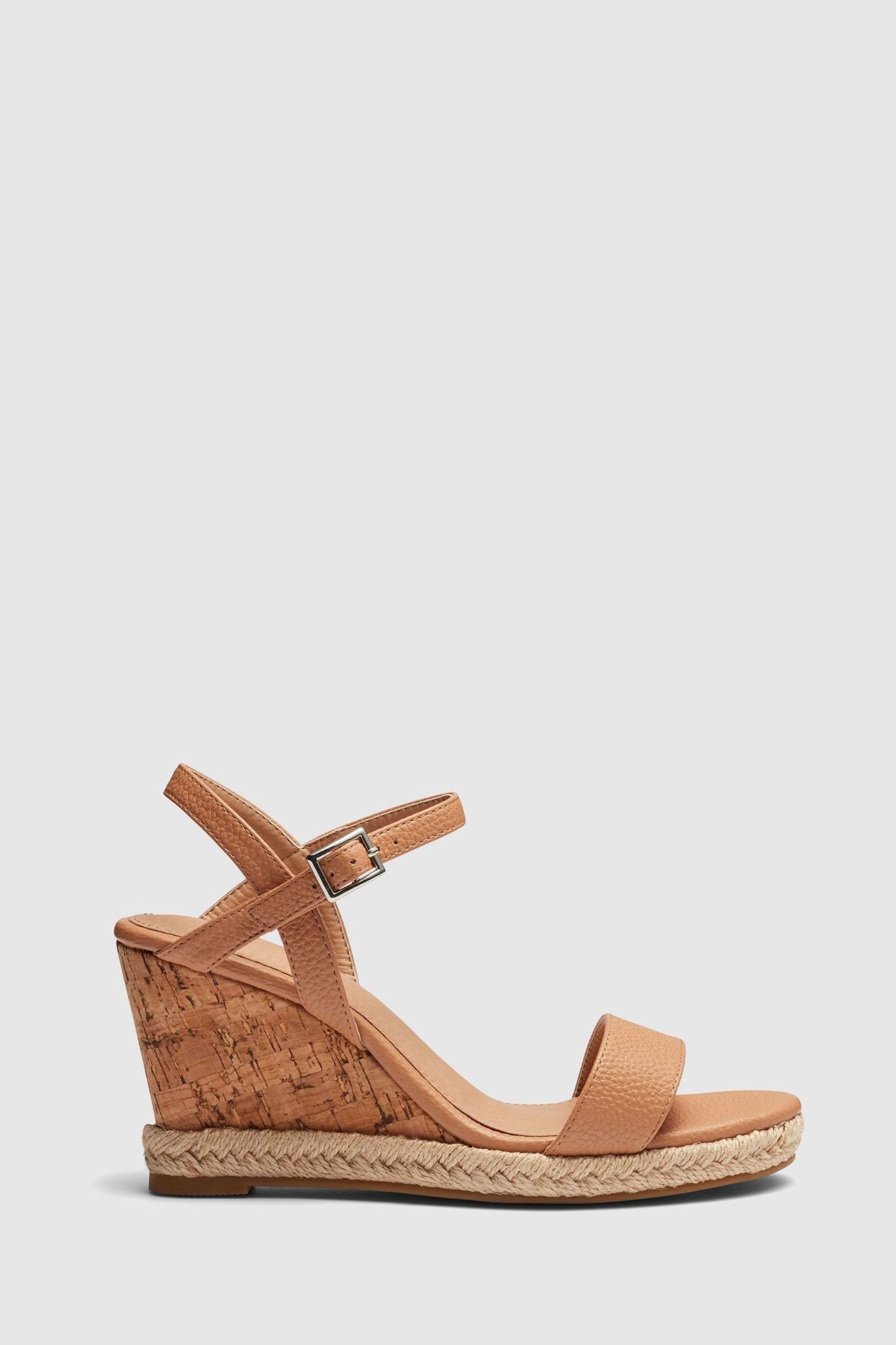 Novo Brown Regular Fit Booma Cork Wedge Sandals - Image 1 of 3