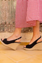 Novo Black Regular Fit Ocean Slingback Espadrille Wedge - Image 1 of 4