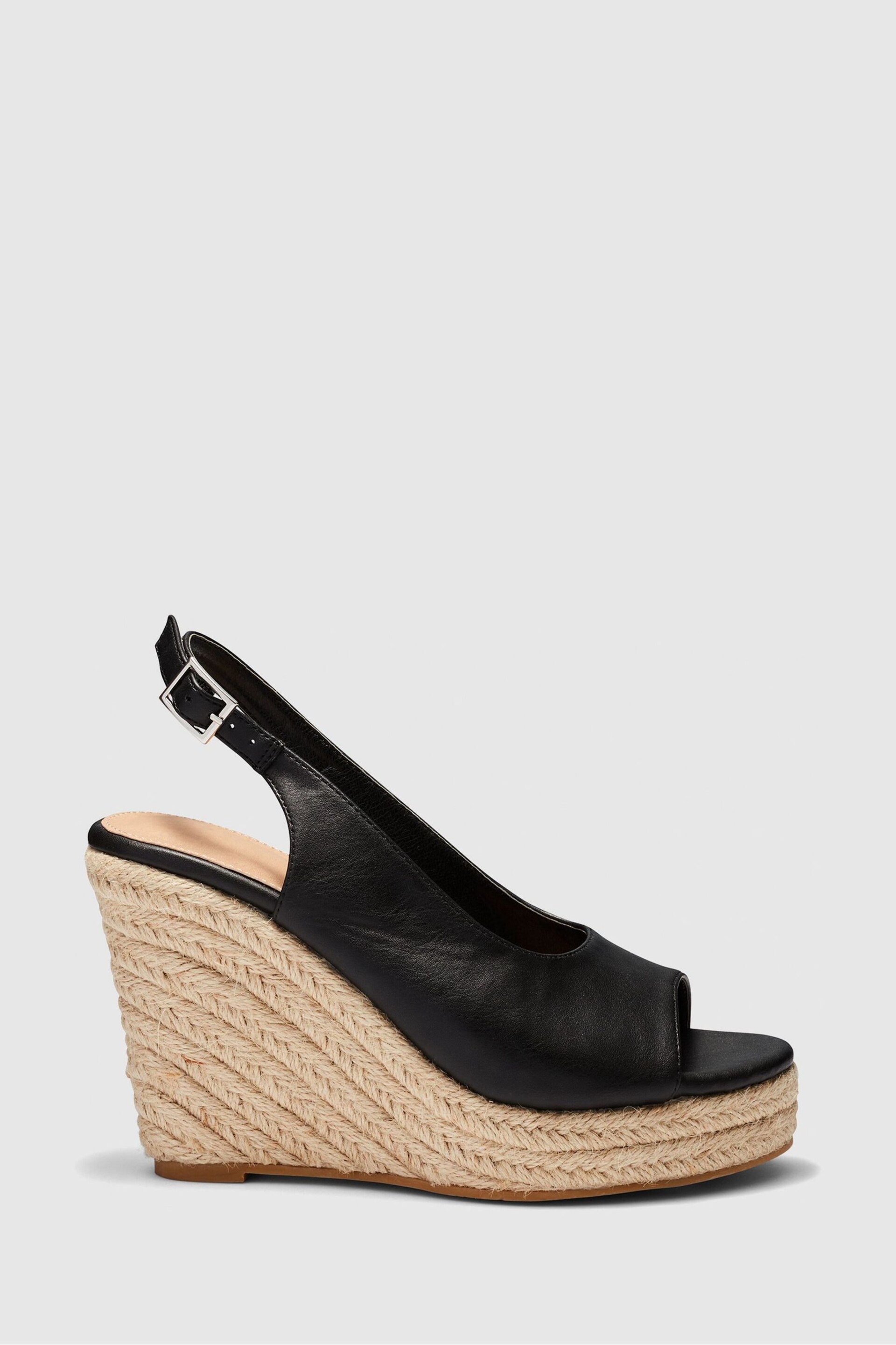 Novo Black Regular Fit Ocean Slingback Espadrille Wedge - Image 2 of 4