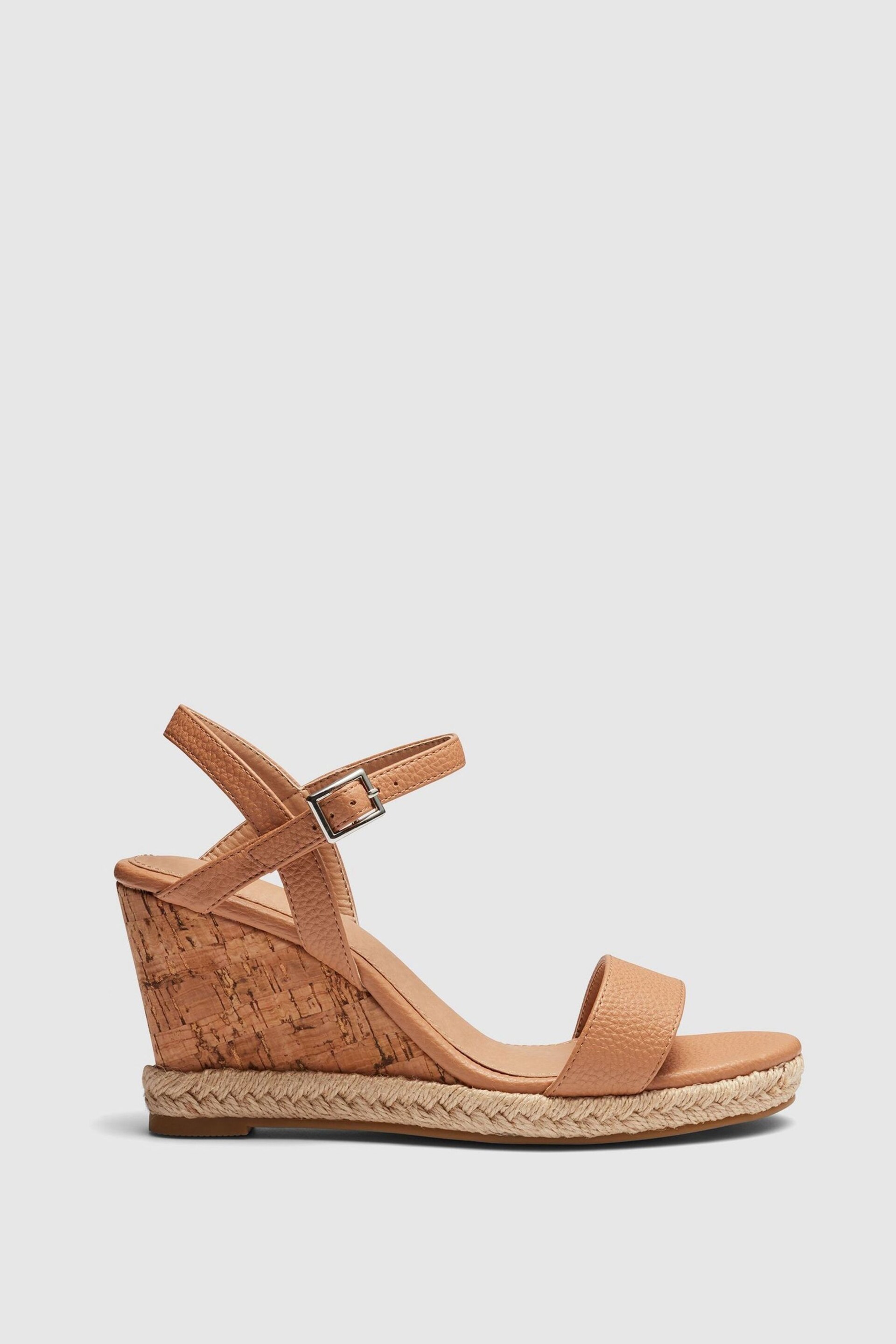 Novo Brown Wide Fit Booma Cork Wedge Sandals - Image 2 of 4