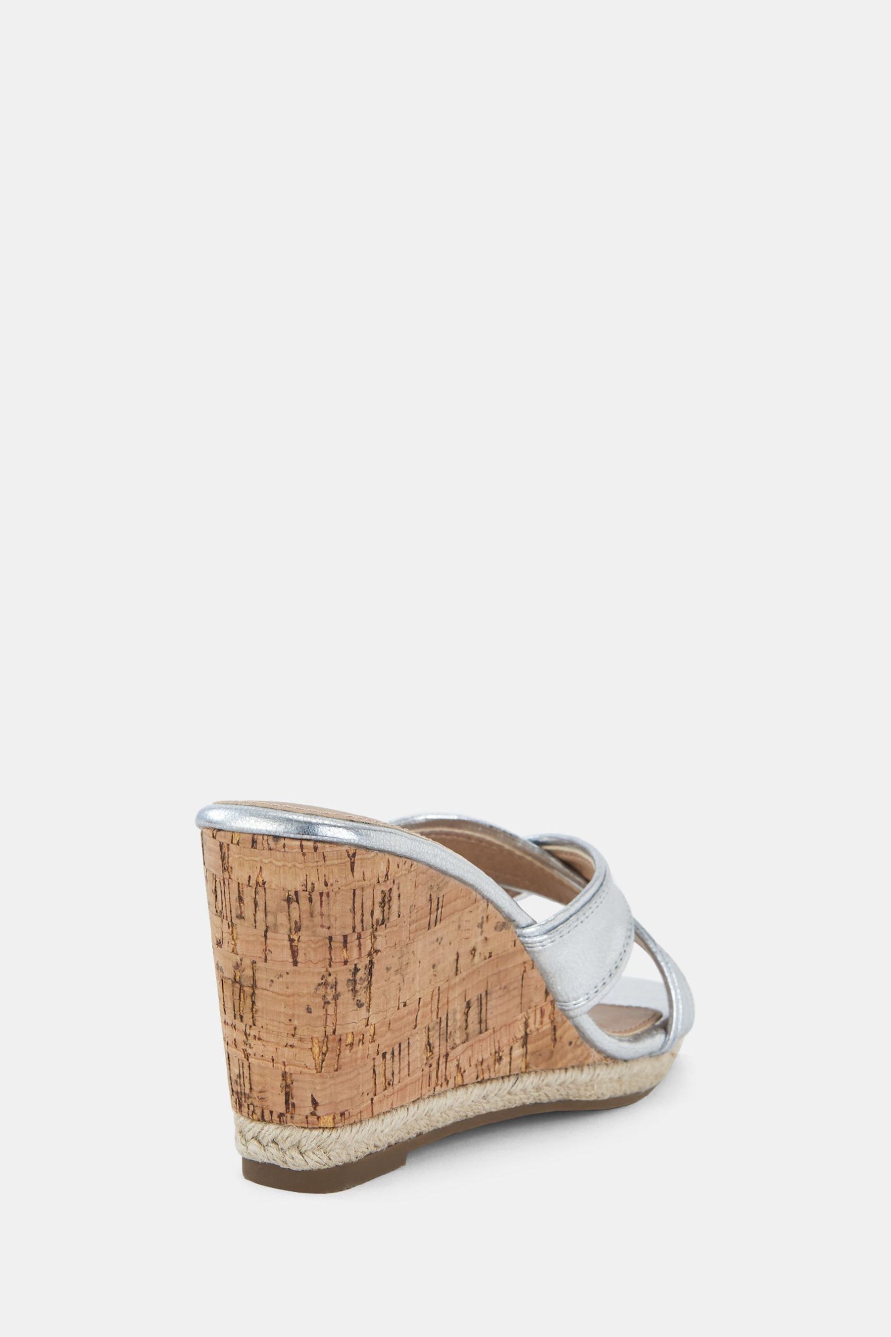 Buy Novo Silver Brixton Cork Wedge Mules from Next Luxembourg