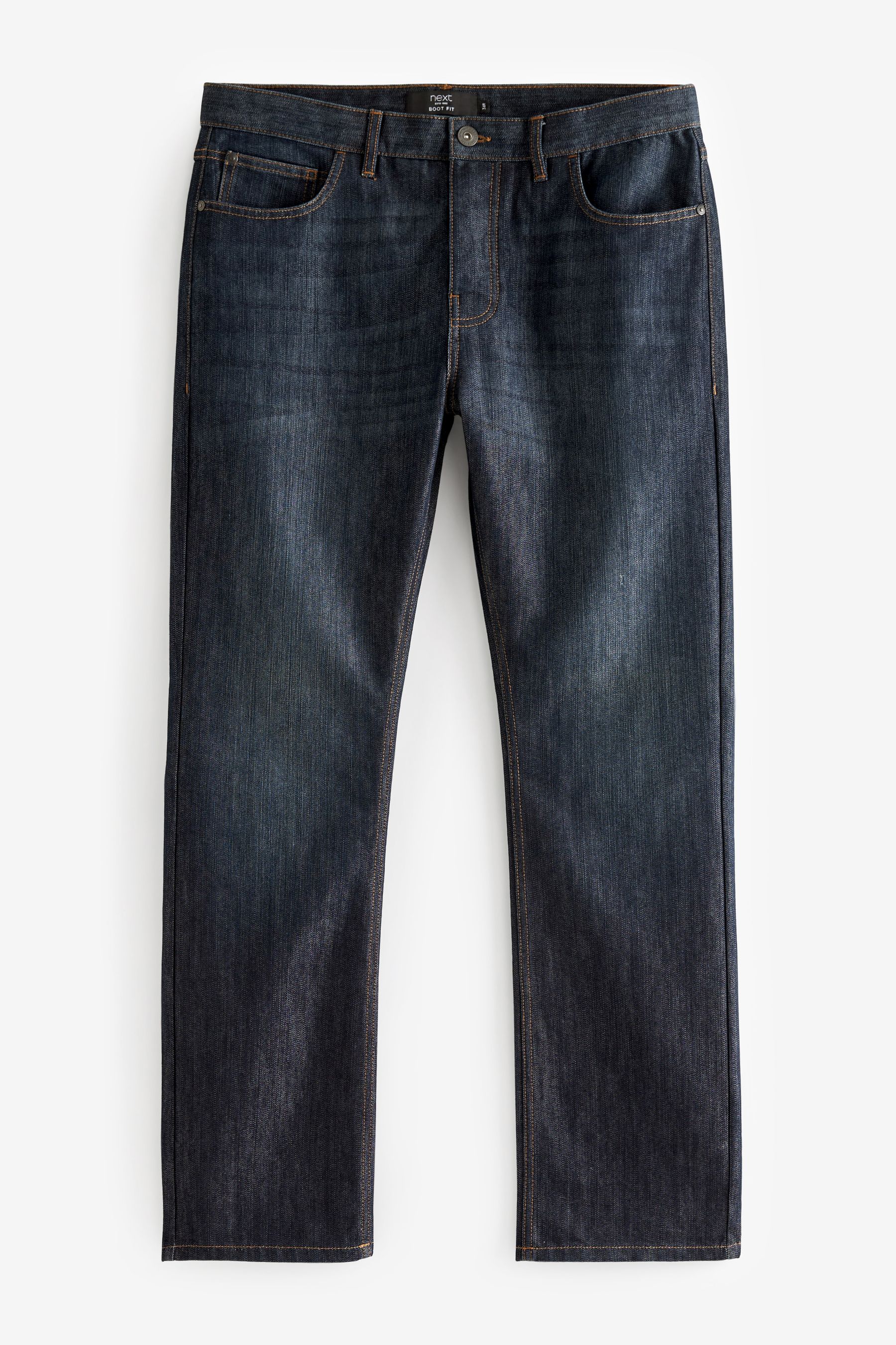 Dark Ink Blue Cotton Bootcut Jeans