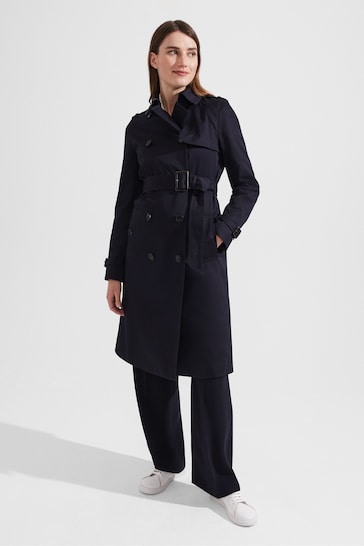 Hobbs Petite Blue Lisa Trench Coat